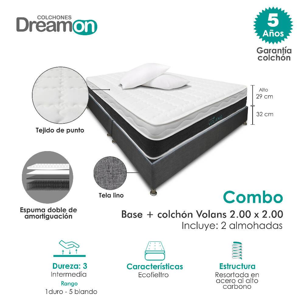 Colchón Con Base Dreamon Volans King Intermedio - VIRTUAL MUEBLES