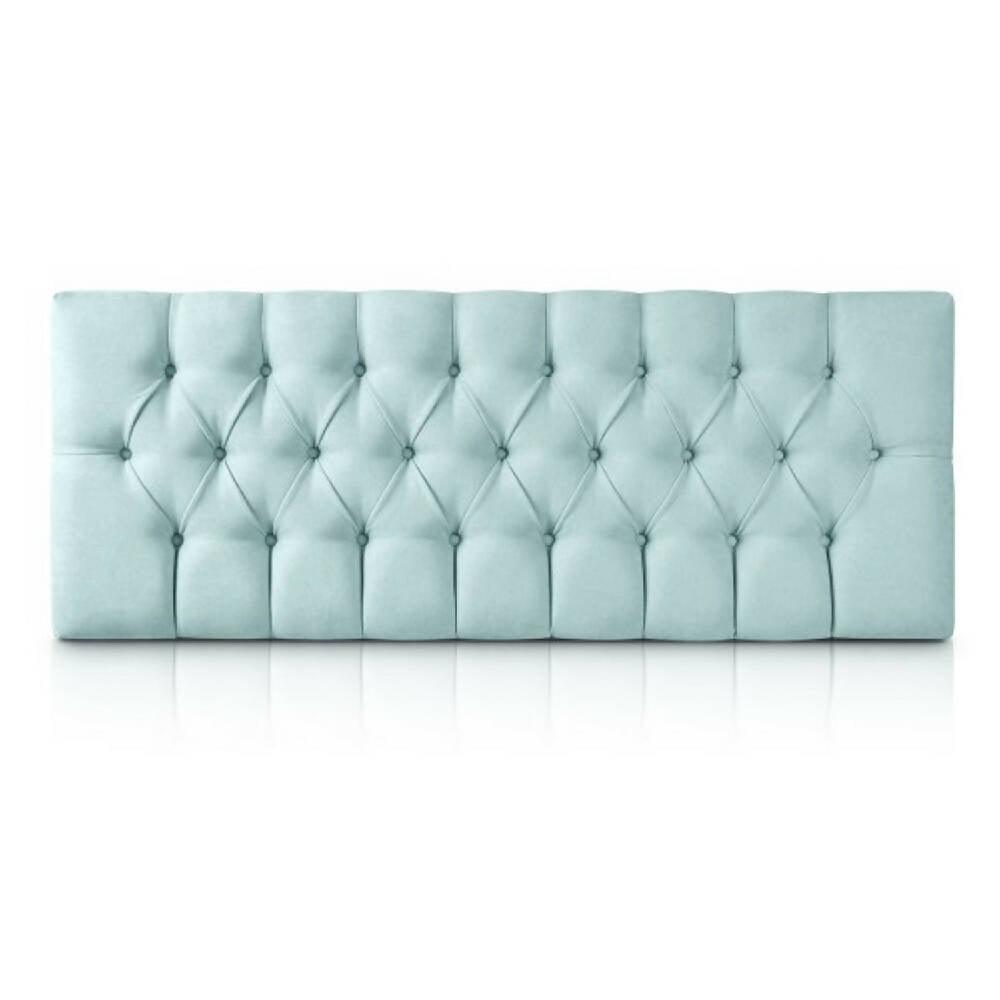 Cabecero Tela Base Cama Semi-Doble Rombos Aqua - VIRTUAL MUEBLES