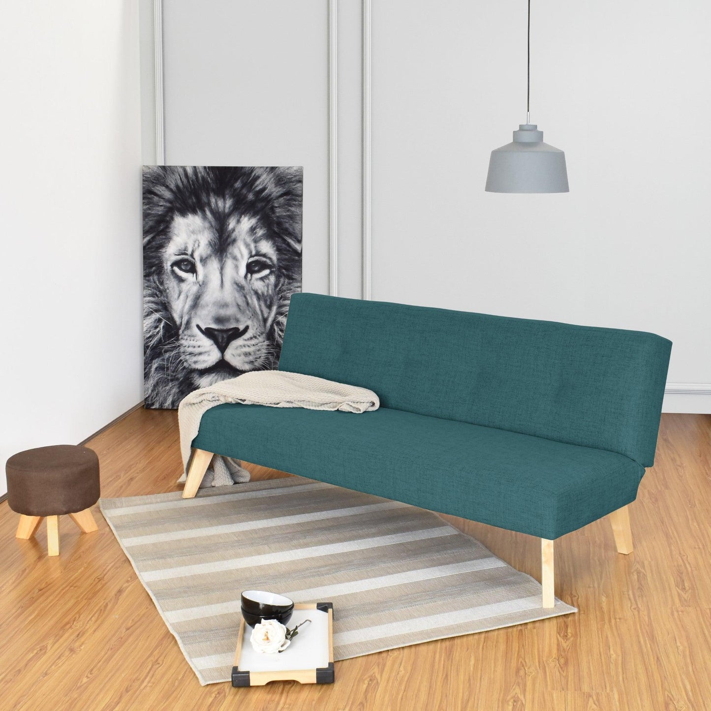 Futon London 3 Posiciones Tela Petroleo - VIRTUAL MUEBLES