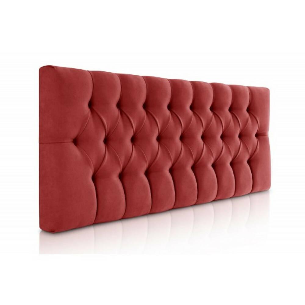 Cabecero Tela Base Cama Sencilla Rombos - Rojo - VIRTUAL MUEBLES