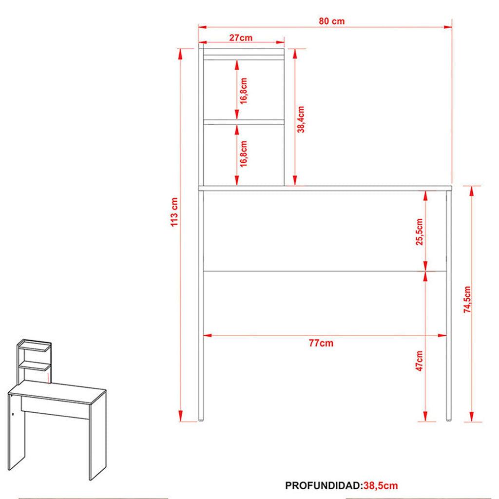 Escritorio seattle teca - VIRTUAL MUEBLES