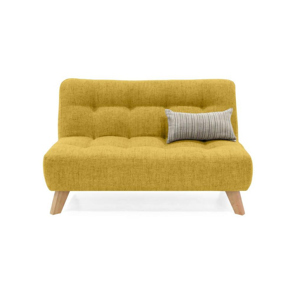 Sofa Navara 2 Puestos Tela Poliester Mostaza - VIRTUAL MUEBLES