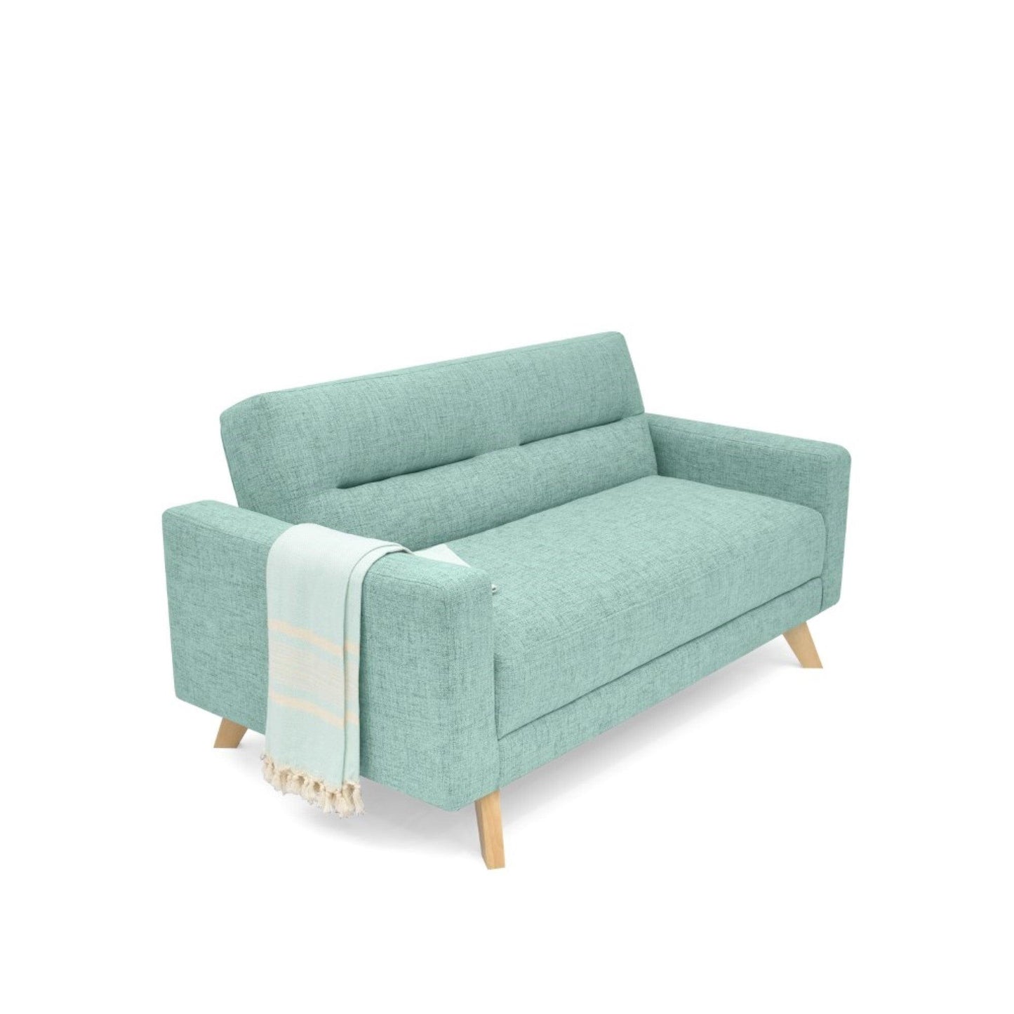 Sofa 2 Puestos Barza Tela Aqua - VIRTUAL MUEBLES