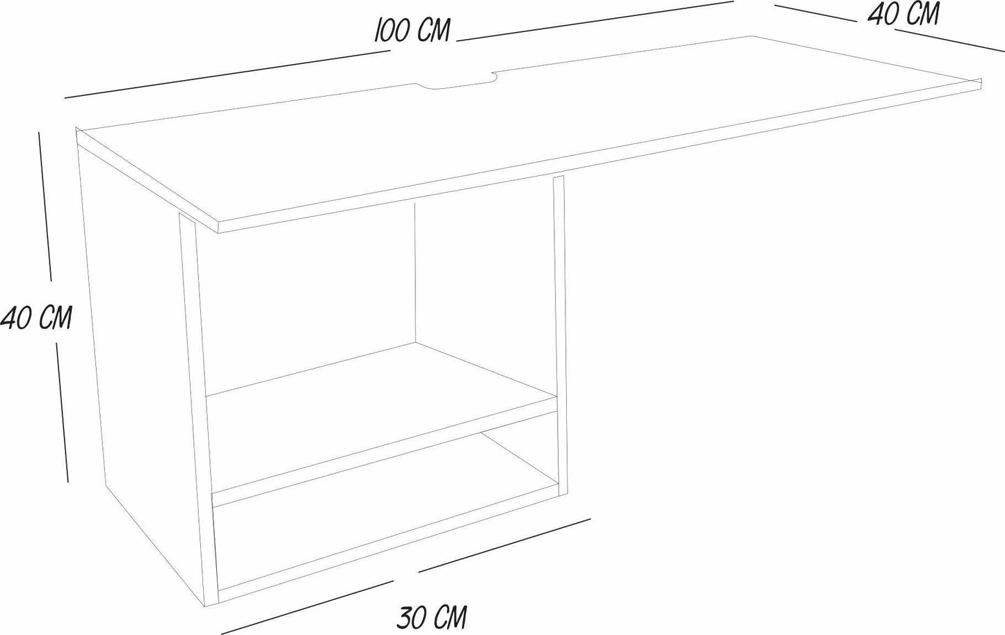 Escritorio Flotante Trabajo 100x40 cms - VIRTUAL MUEBLES