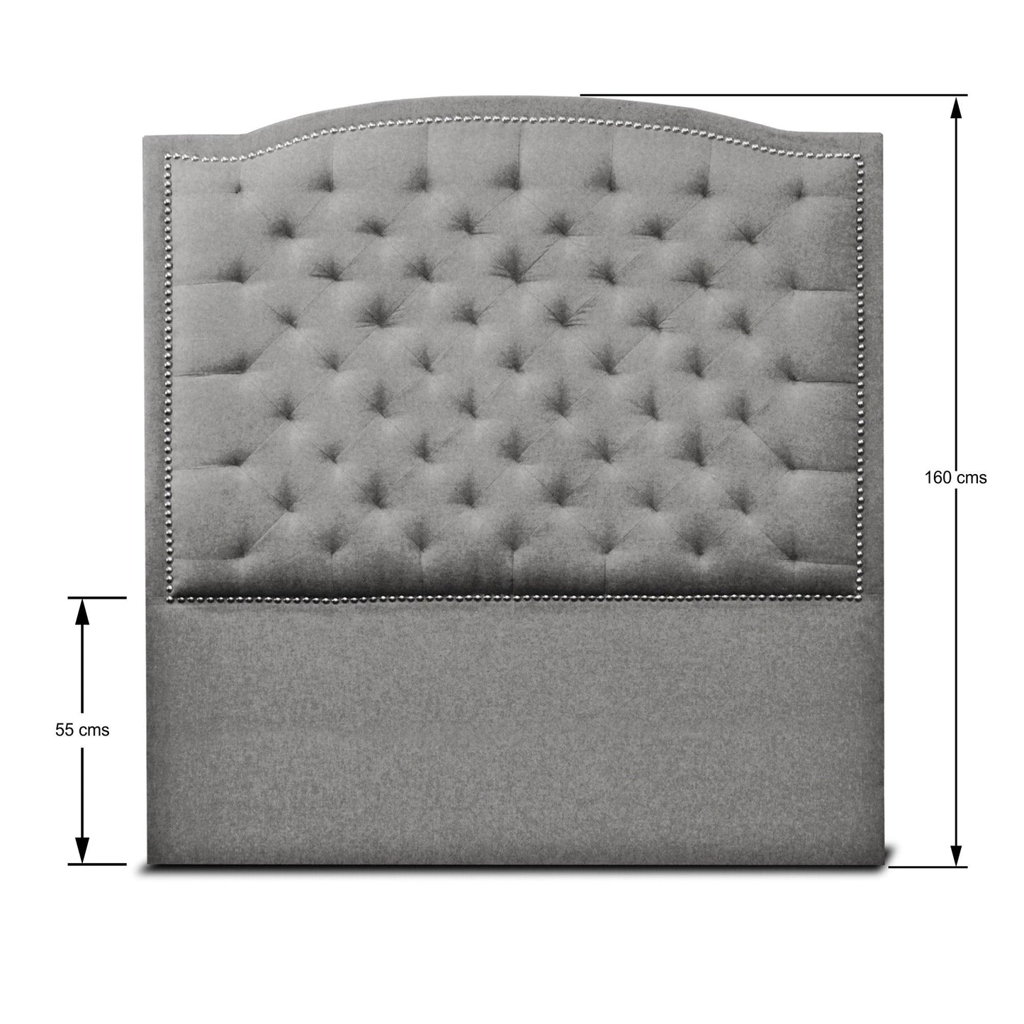 Cama Lawrence tela gris 140 cm - VIRTUAL MUEBLES