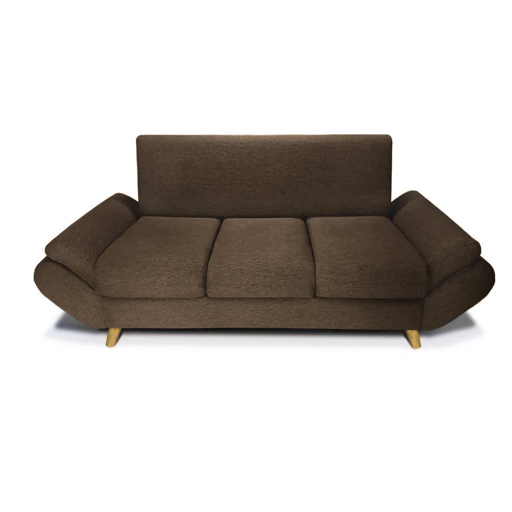 Sofá Jade 3 Puestos Lino Café - VIRTUAL MUEBLES