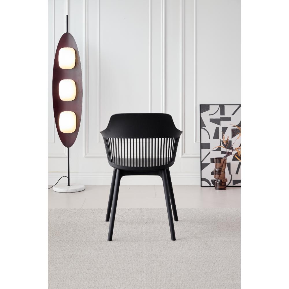 Silla Con Cojin Max, Color Negro, Con espaldar en rejilla