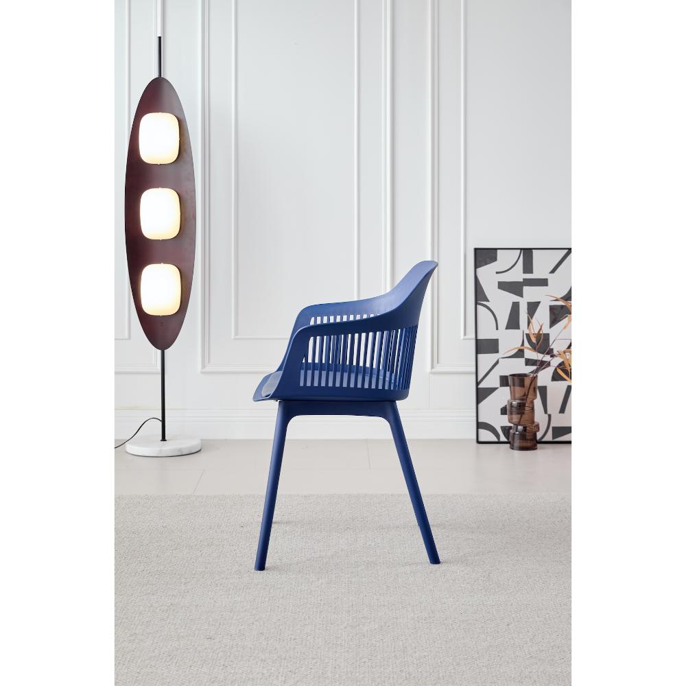 Silla Con Cojin Max, Color Azul, Con espaldar en rejilla