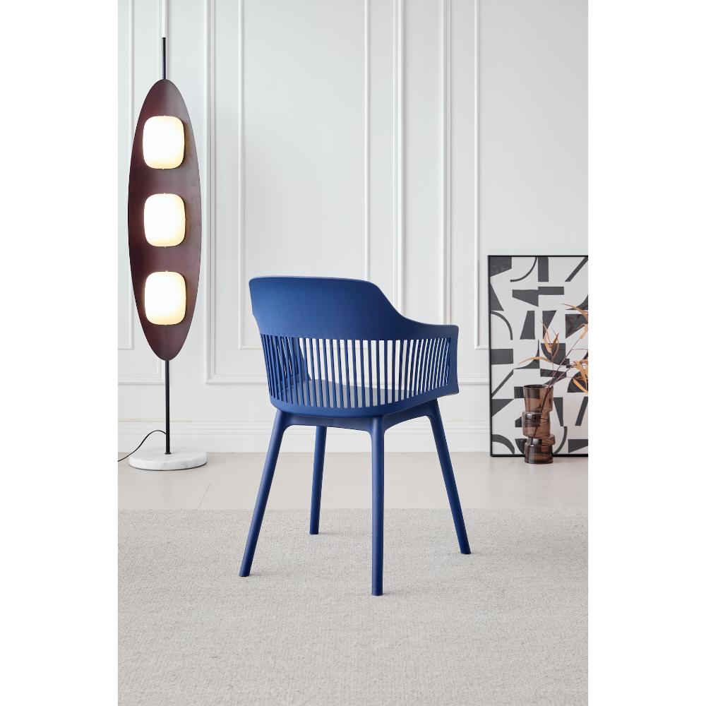 Silla Con Cojin Max, Color Azul, Con espaldar en rejilla
