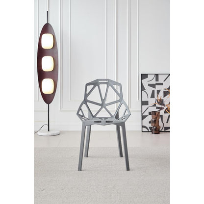 Silla Roxy, Color Gris Oscuro, Con espaldar y diseño Moderno