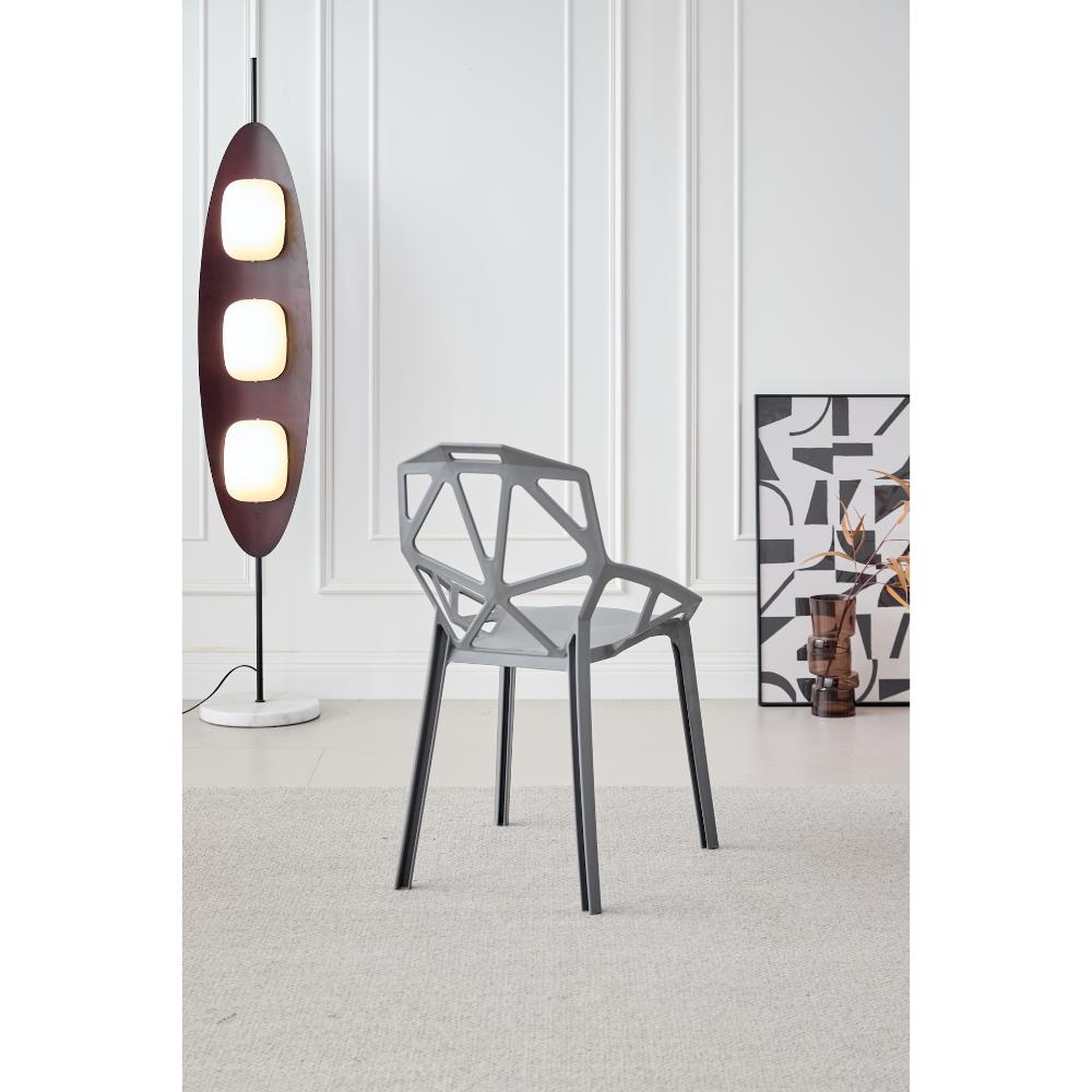 Silla Roxy, Color Gris Oscuro, Con espaldar y diseño Moderno X2