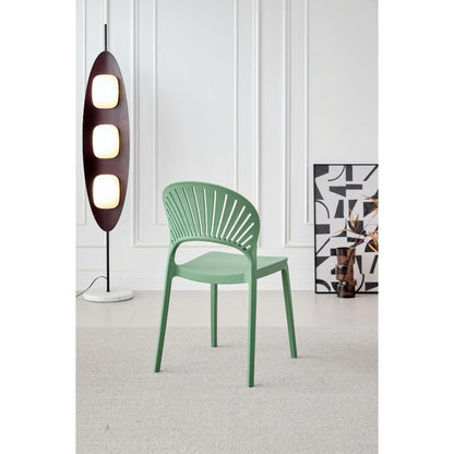 Silla Paraiso, Color Verde Oliva, Con espaldar y diseño Moderno