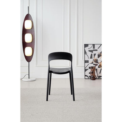 Silla Patrick, Color Negro, Con espaldar y diseño Moderno X4