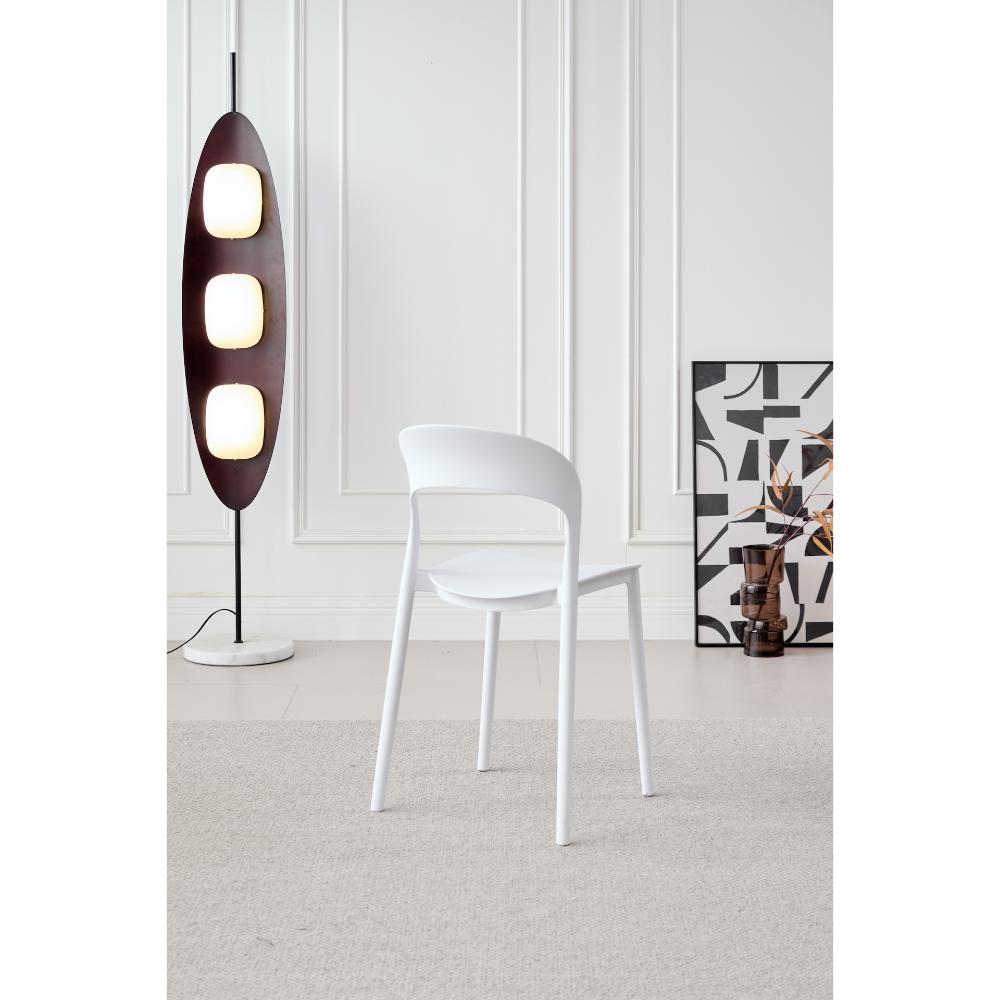 Silla Patrick, Color Blanco, con Espaldar y Diseño Moderno