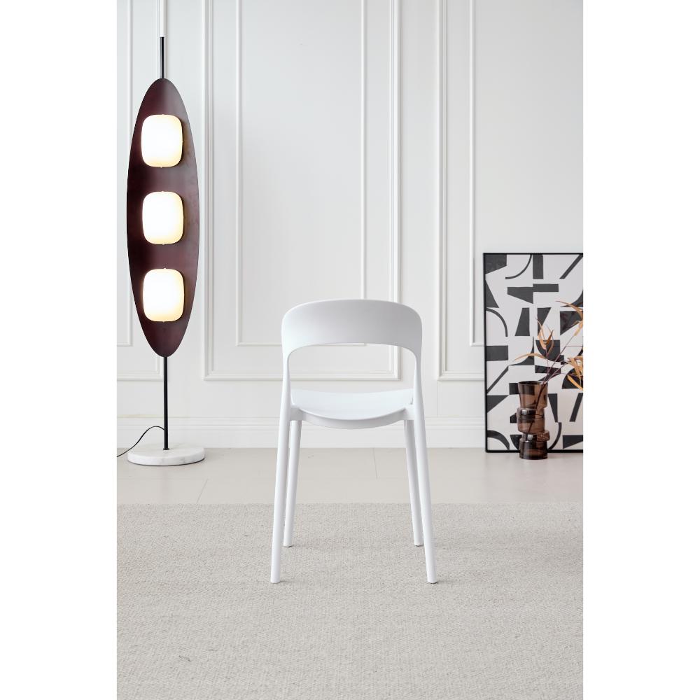 Silla Patrick, Color Blanco, con Espaldar y Diseño Moderno