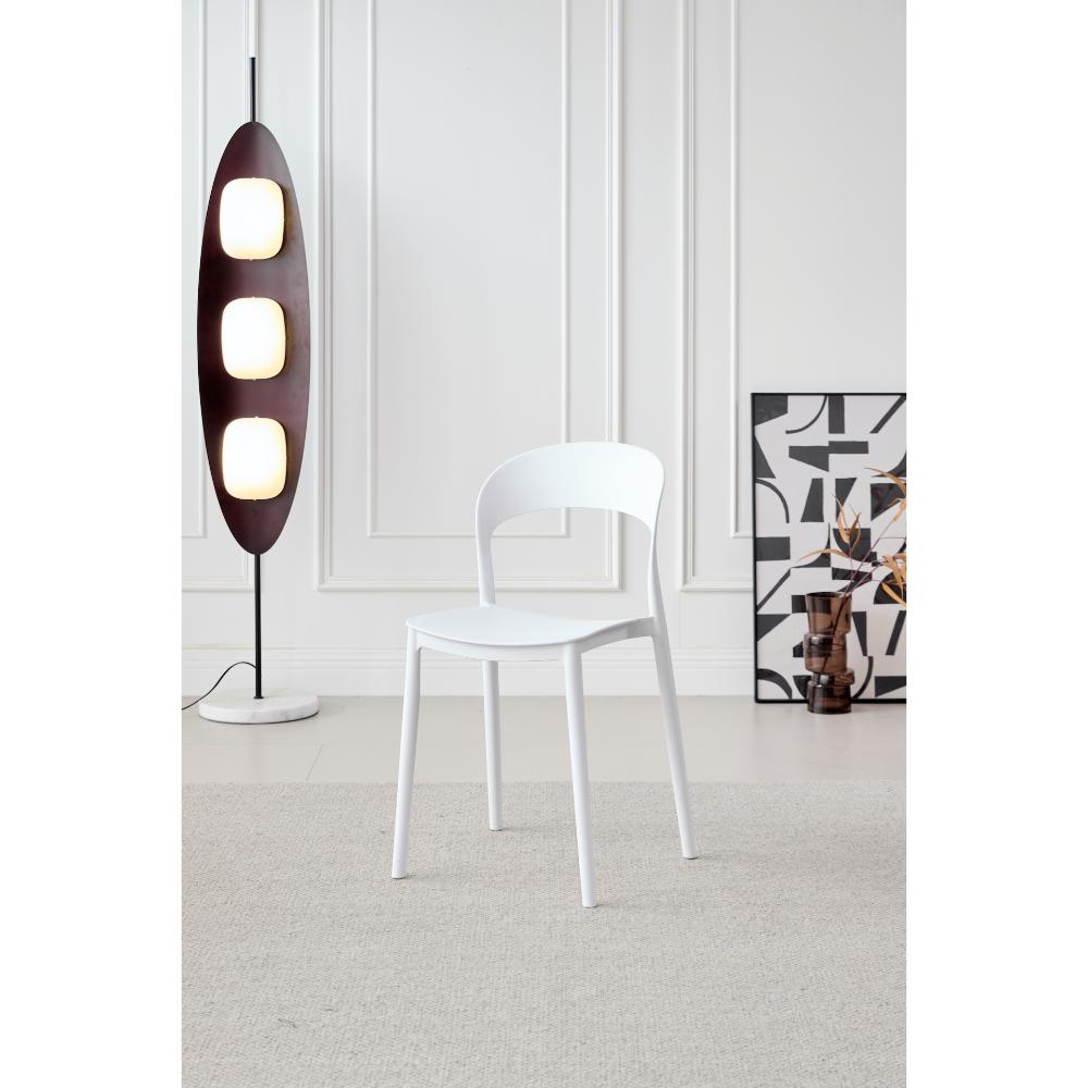 Silla Patrick, Color Blanco, con Espaldar y Diseño Moderno