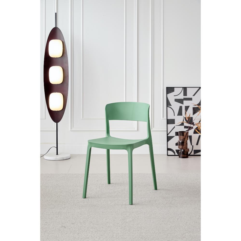 Silla Monaco, Color Verde Oliva, Con espaldar y diseño Moderno