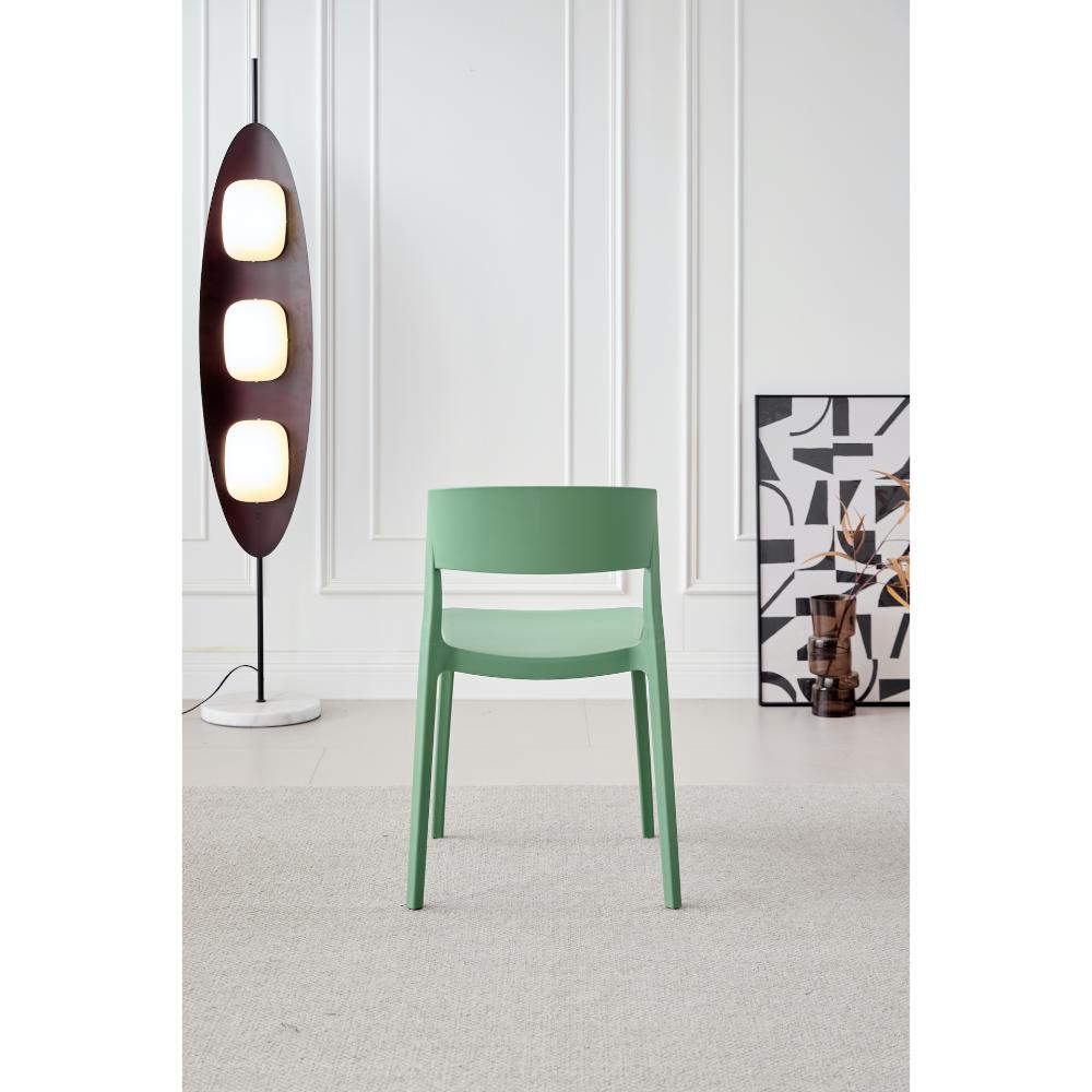 Silla Monaco, Color Verde Oliva, Con espaldar y diseño Moderno