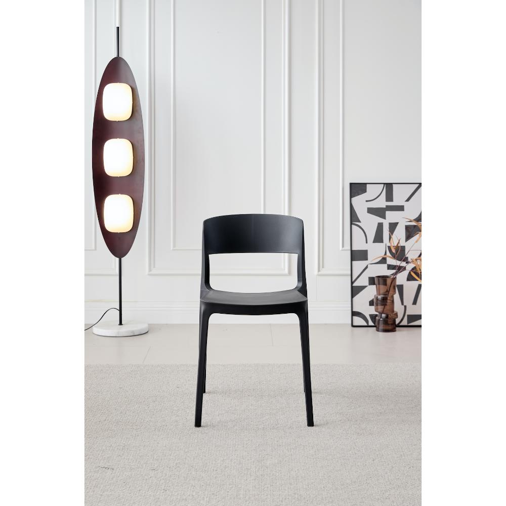 Silla Mónaco, Color Negro, con Espaldar y Diseño Moderno