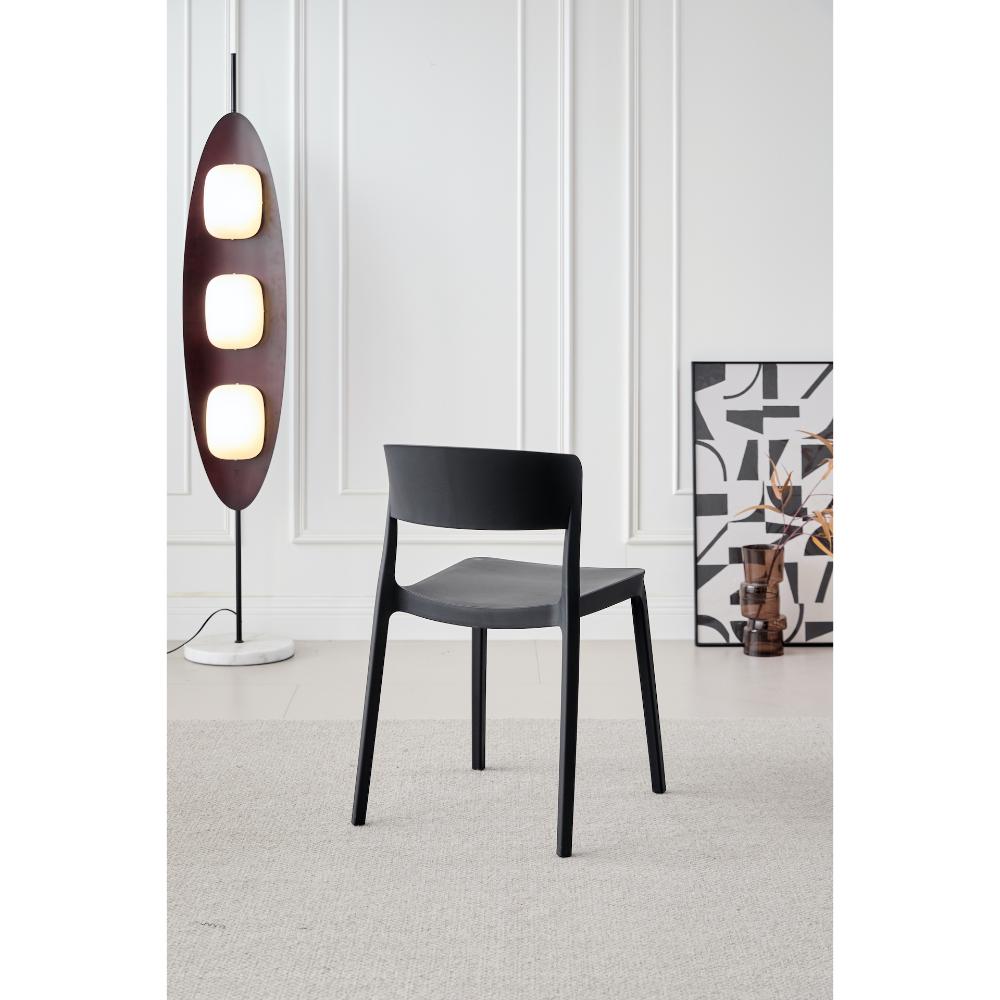 Silla Mónaco, Color Negro, con Espaldar y Diseño Moderno