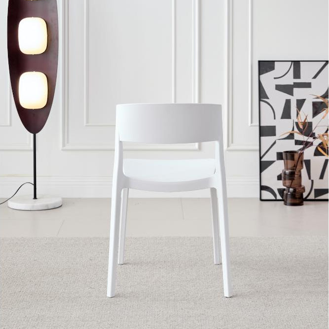 Silla Mónaco, Color Blanco, con Espaldar y Diseño Moderno
