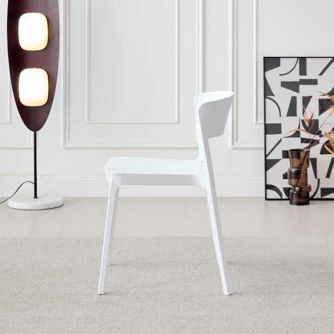 Silla Mónaco, Color Blanco, con Espaldar y Diseño Moderno