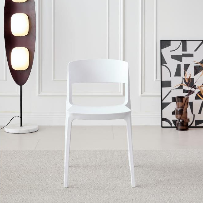Silla Mónaco, Color Blanco, con Espaldar y Diseño Moderno