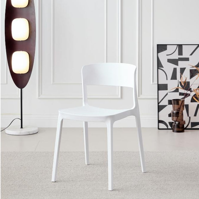 Silla Mónaco, Color Blanco, con Espaldar y Diseño Moderno