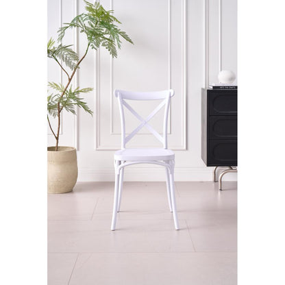 Silla Betany, Color Blanco, Con espaldar y diseño minimalista X4