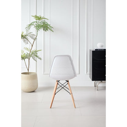 Silla Marcus, Color Blanco, Con espaldar y patas en Madera X2