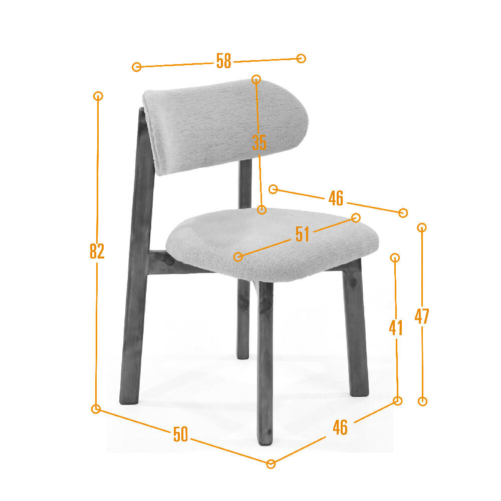 Silla de Comedor Saudi 58x50x82 cm Tela Mix
