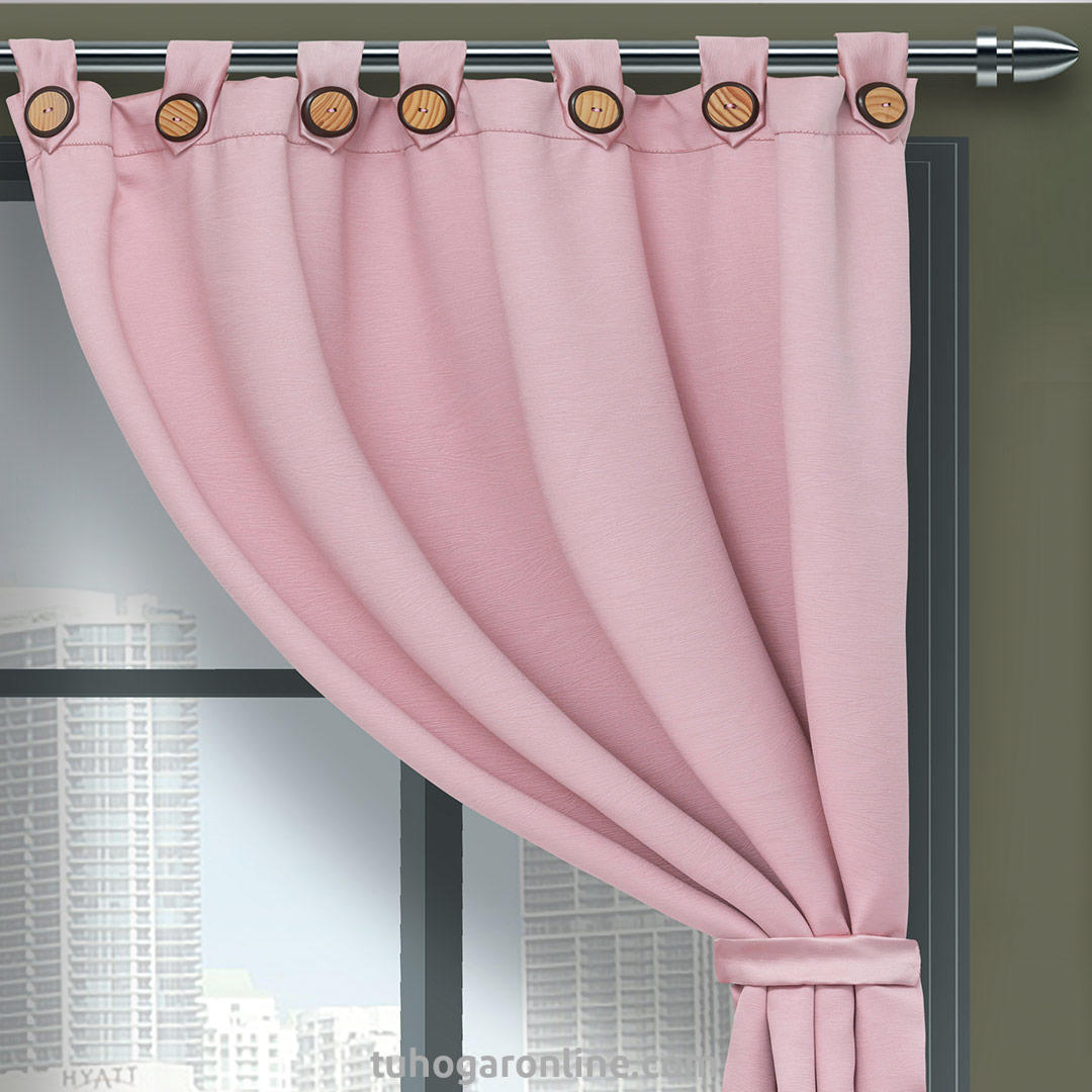 Cortina Black Out Anti-Luz Baltica Boton Rosado Aislantes 2,60 X 2,20 Aprox.