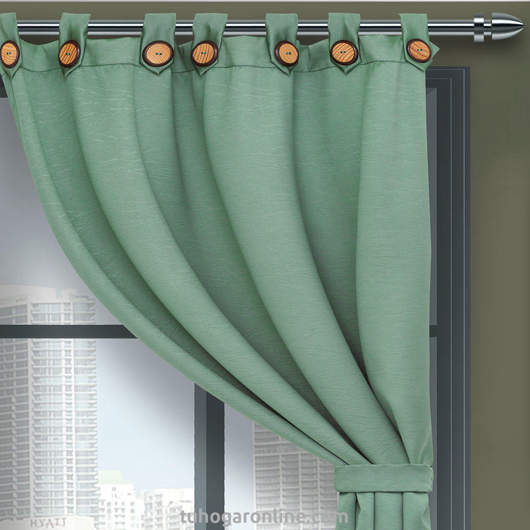 Cortina Black Out Anti-Luz Baltica Boton Verde Aislantes 2,60 X 2,20 Aprox.