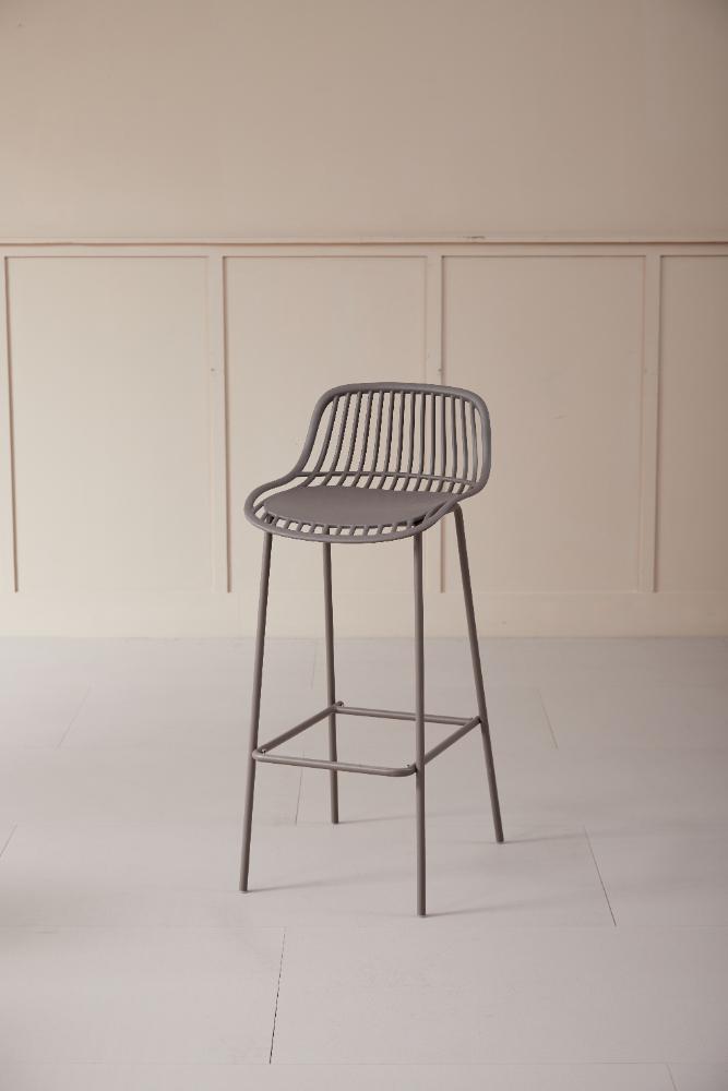 Set de 4 Sillas para Bar Tulum, Color Taupe, Diseño Moderno