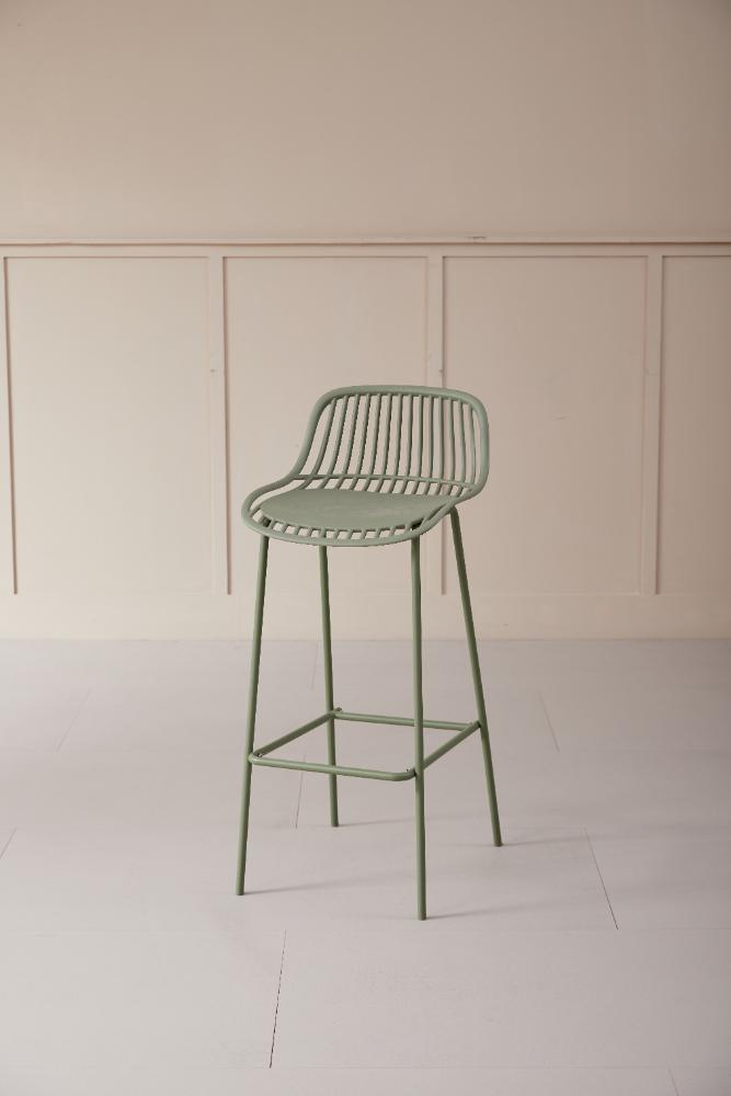 Butaco para Barra Tulum, Color Verde Olivo, Diseño Moderno X2