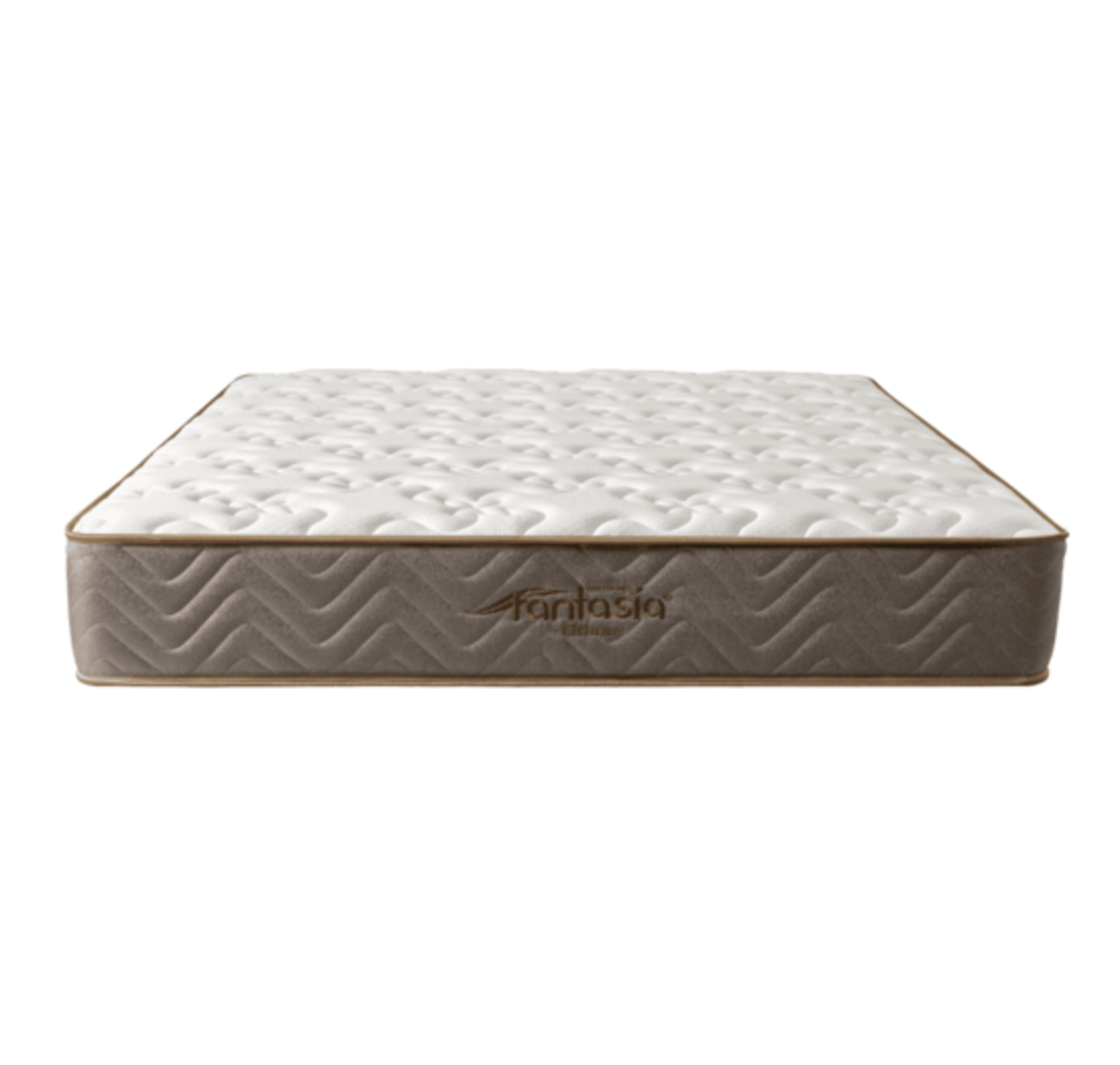 Combo Colchón Litium 140X190 Cm + Base Cama Lino Cafe + Almohada Economica + Protector Damasco  Marca Fantasía