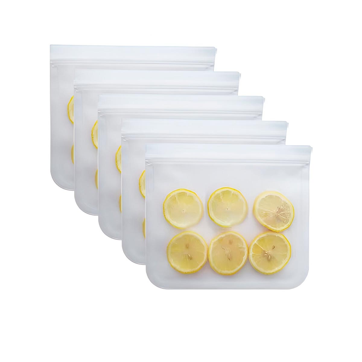 Bolsas Silicona x5 Hermética 400ml Reutilizables Para Alimentos MANA-0073