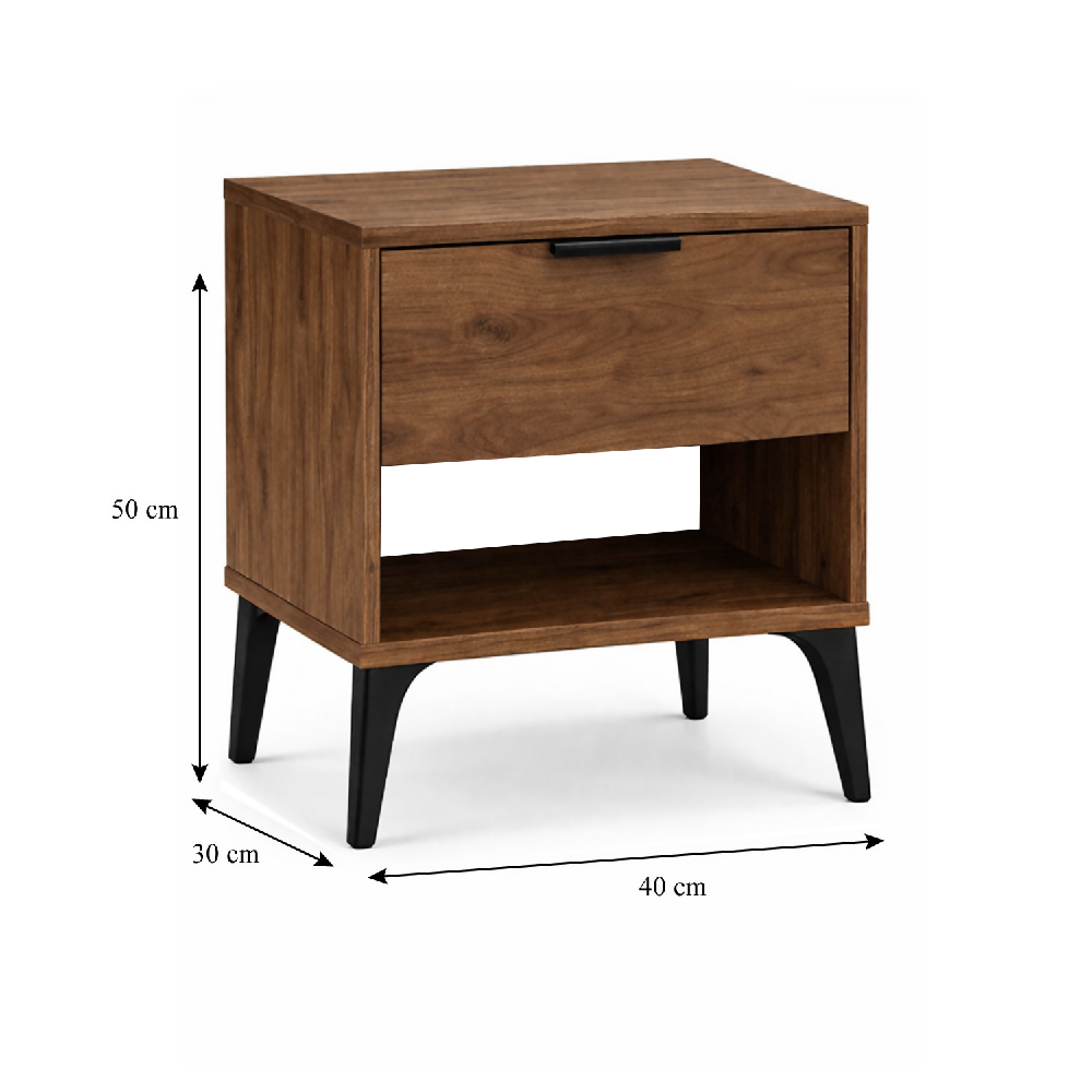 Set x 2 Mesas de Noche Bony con Puerta 50x40x30cm Madera