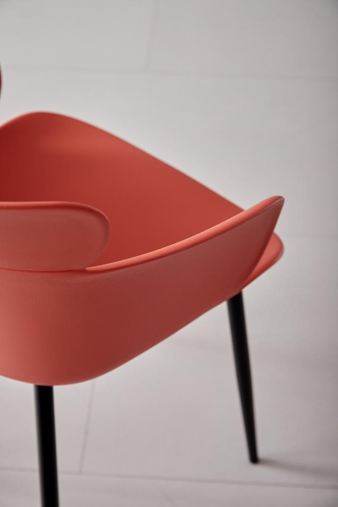 Silla Miami con Brazos, Color Rojo, Con espaldar y diseño Moderno X2