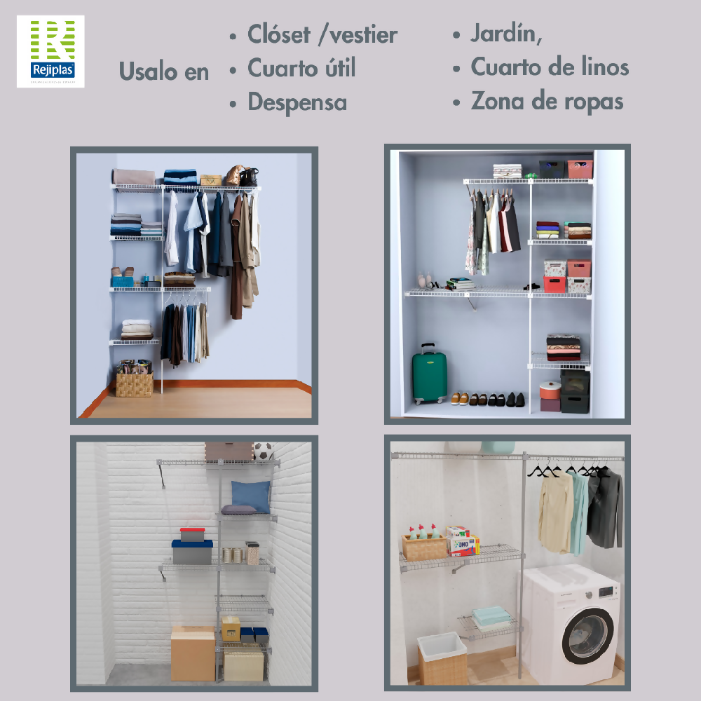 Closet Classic Modular en Acero Rejiplas Alta Resistencia color blanco
