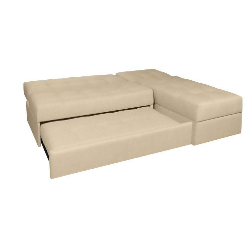 Sofá Cama Angela En L Con Brazos Antifluidos Beige