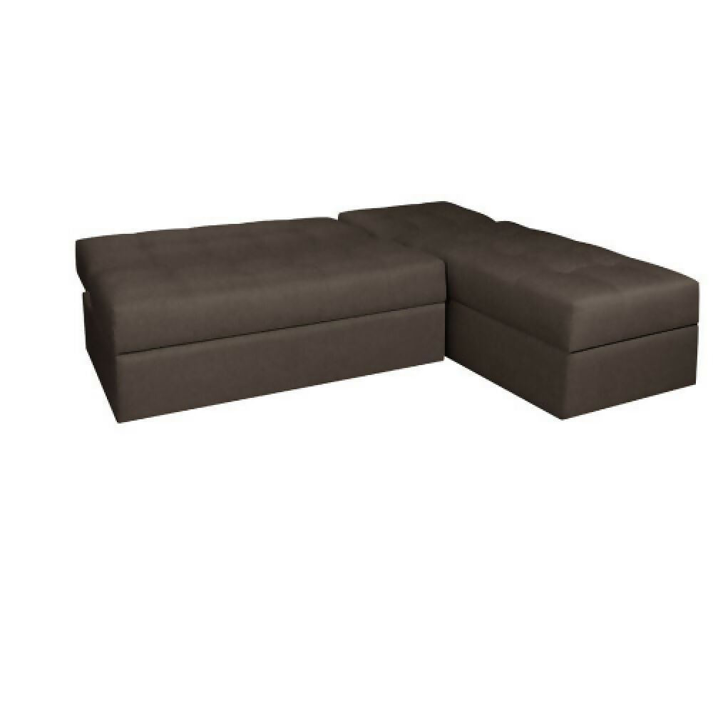 Sofá Cama Angela En L Con Brazos Tela Café