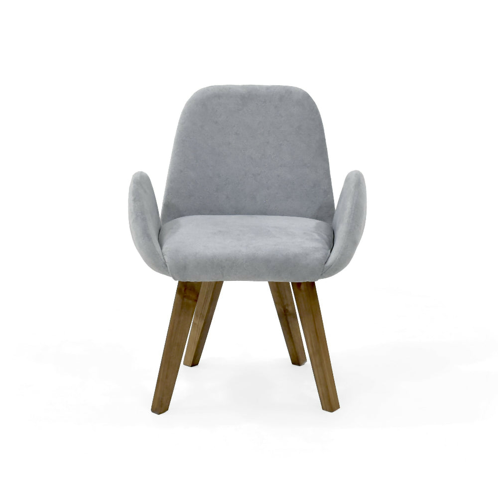 Silla de comedor Mao 63x60x86 Tela Plata Matiz Caoba