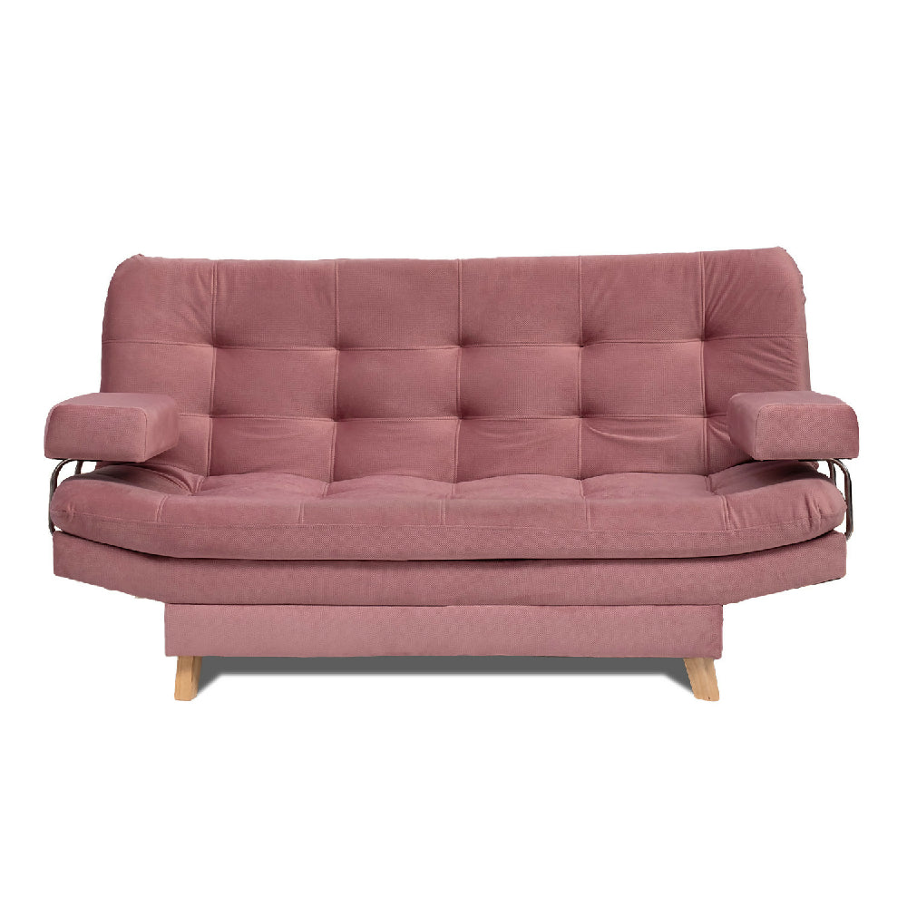 Sofá Cama Valencia Rosa 3 Puestos