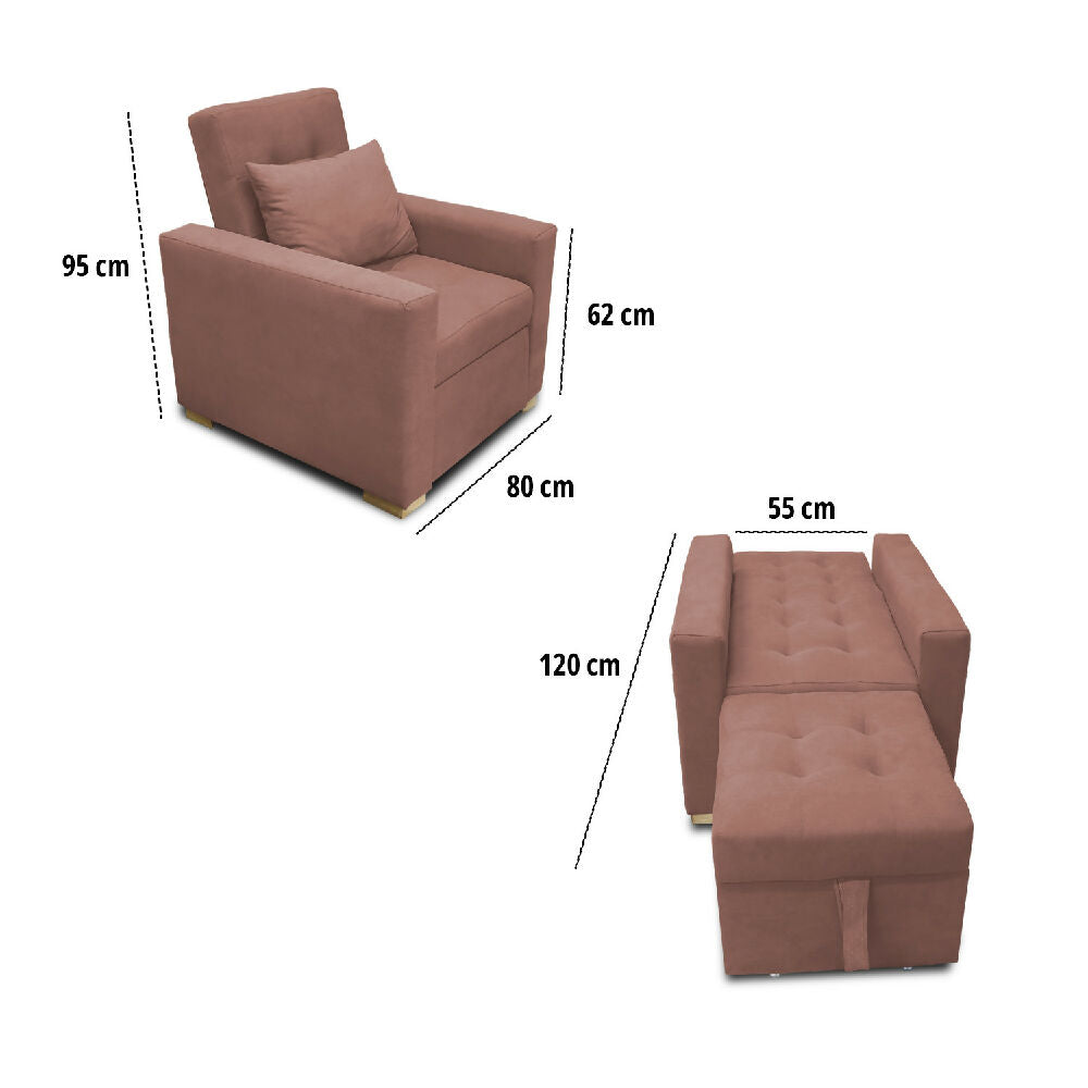 Poltrona Mood Multifuncional Reclinable camel