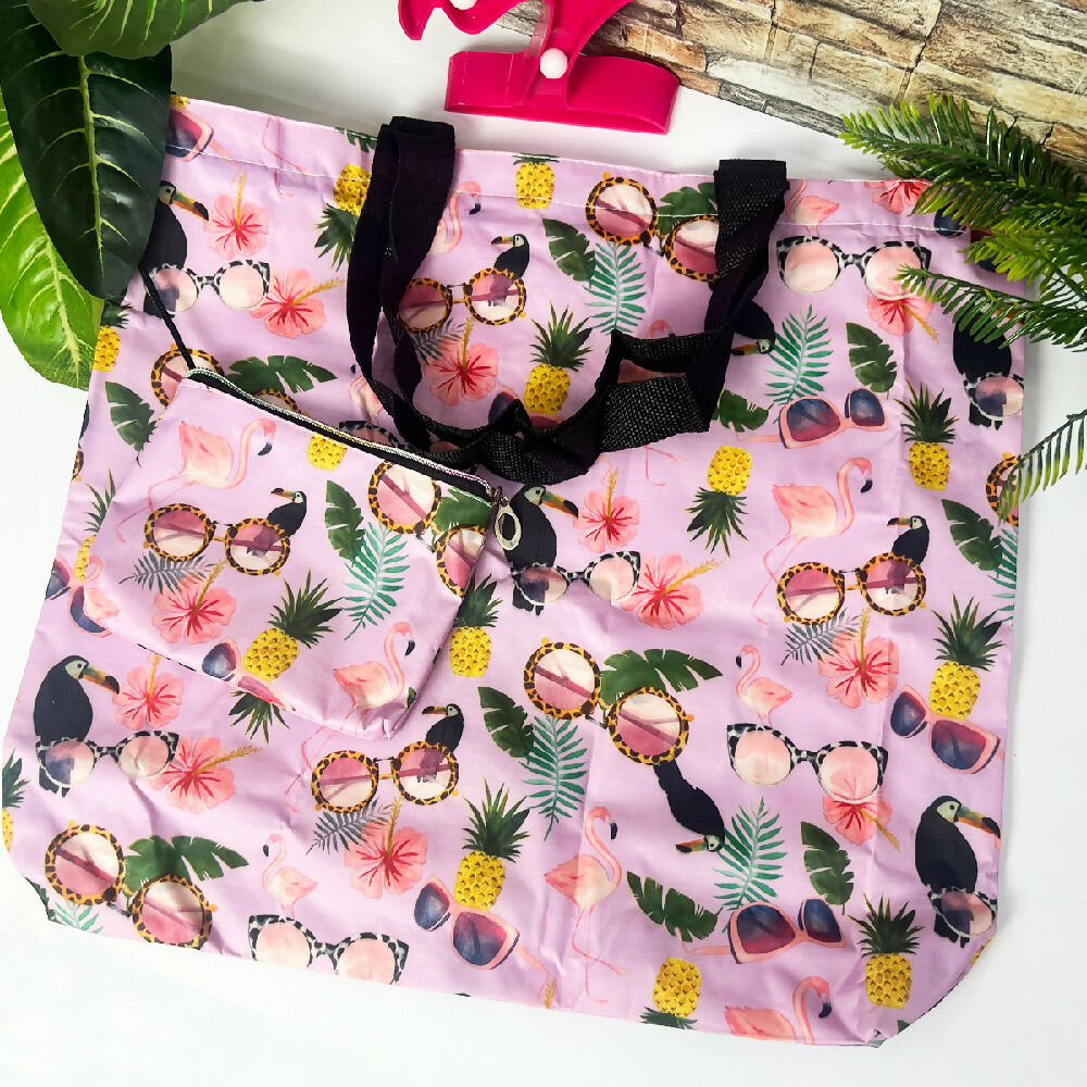 Bolsa Reutilizable Plegable para Compras y Playa Ecológica, Ligera y Compacta BMCP02 8