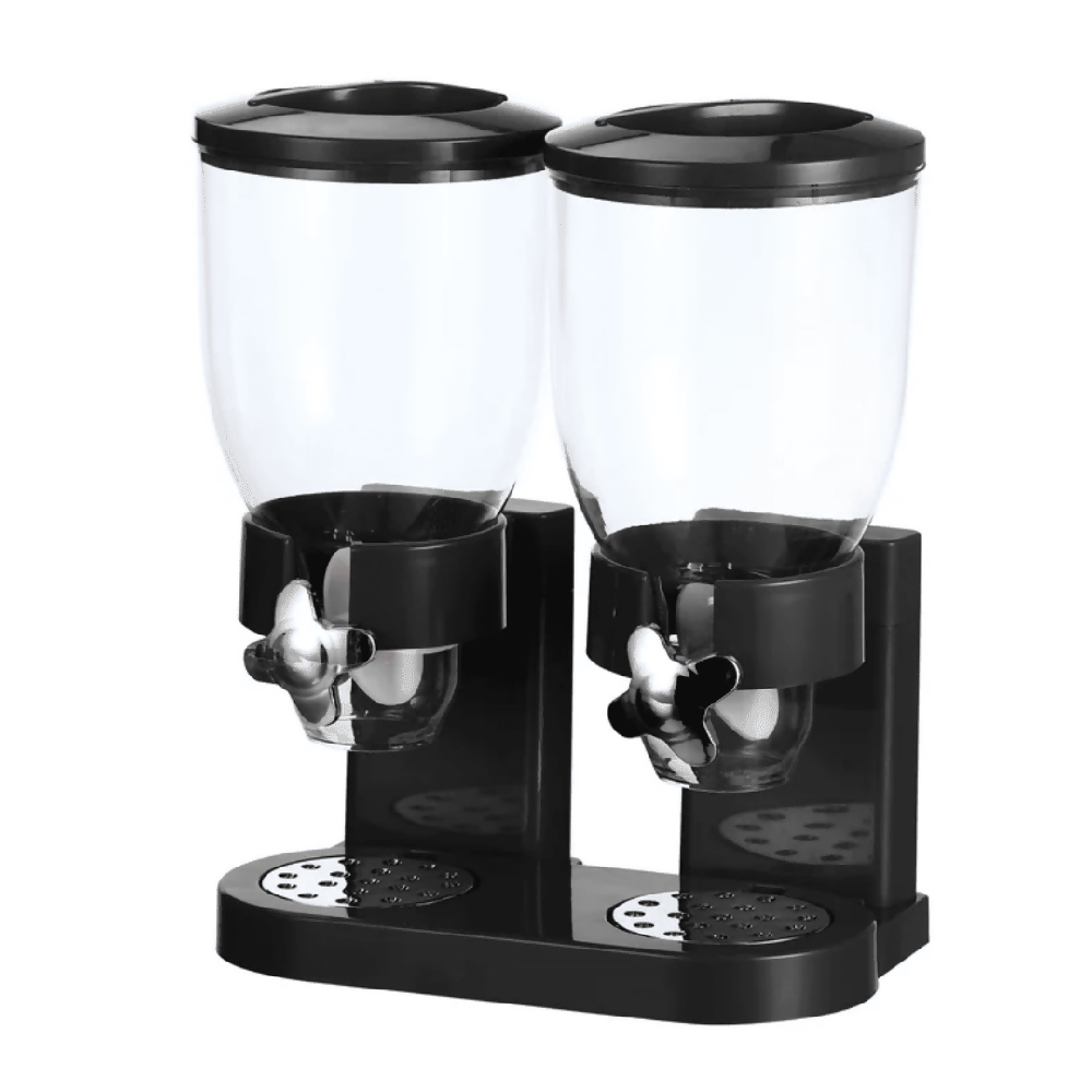 Dispensador De Cereal Doble Contenedor PRLA-894 Organizador Hermético Con Dosificación Práctica Para Cocina