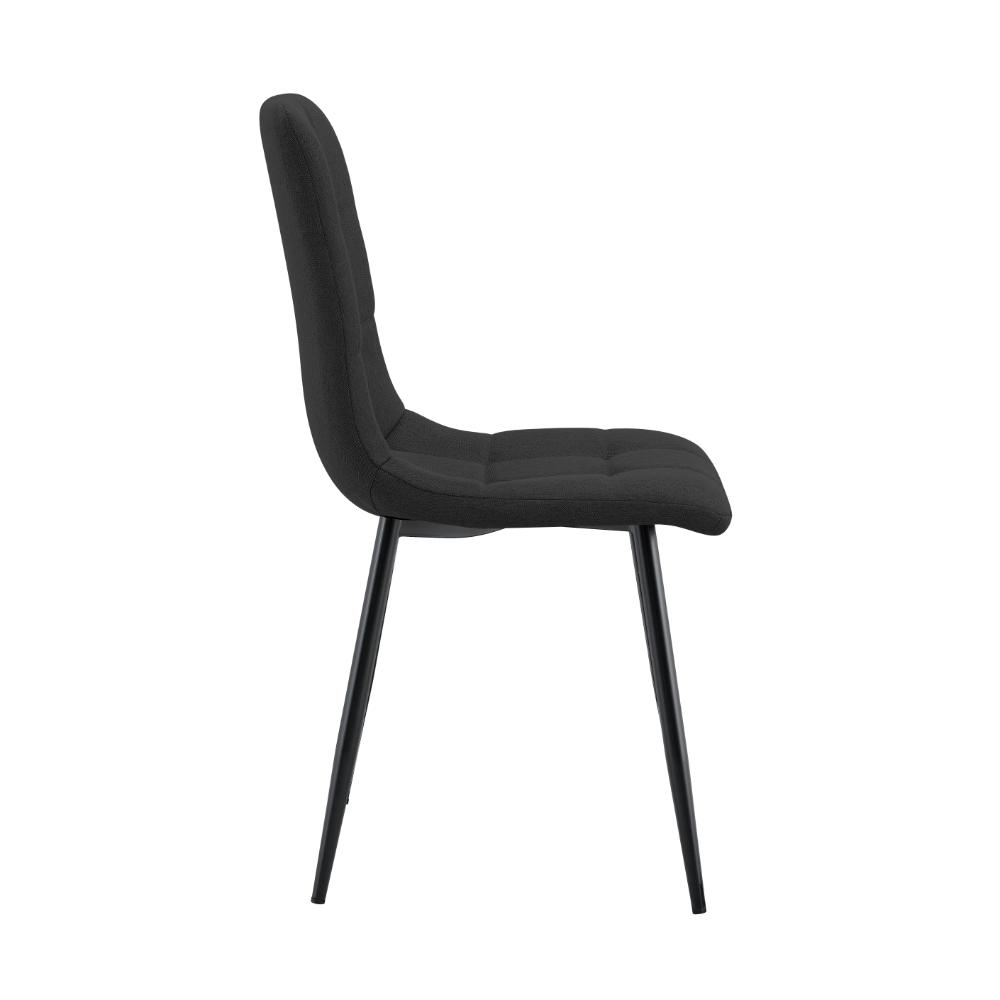 Set de 4 Sillas Flex, Color Negro, con Espaldar y Diseño Moderno