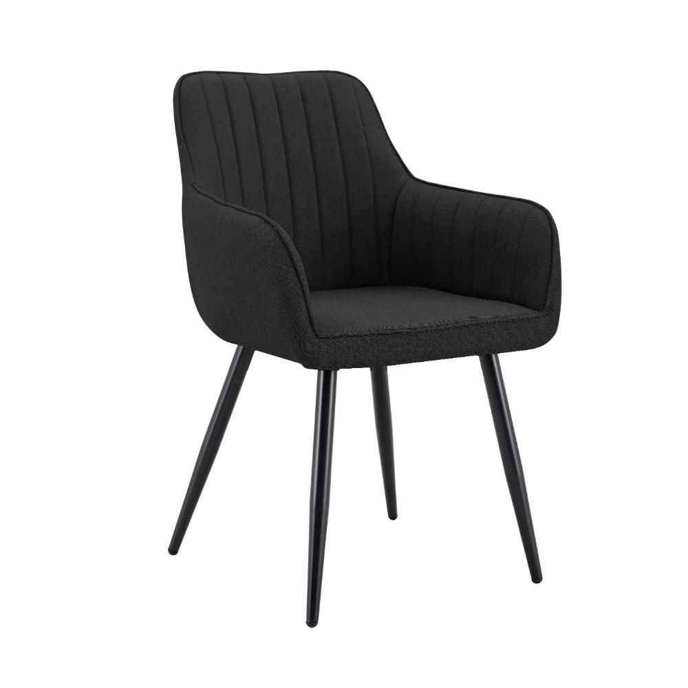 Set de 2 Sillas Neo, Color Negro, con Espaldar y Diseño Moderno