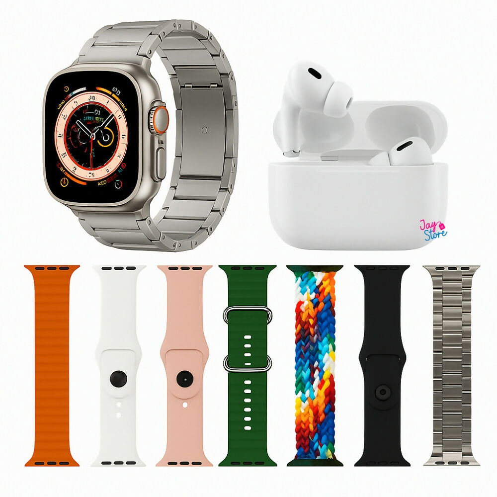 Reloj Inteligente + Audífonos + 7 Pulsos Smartwatch Ultra I20